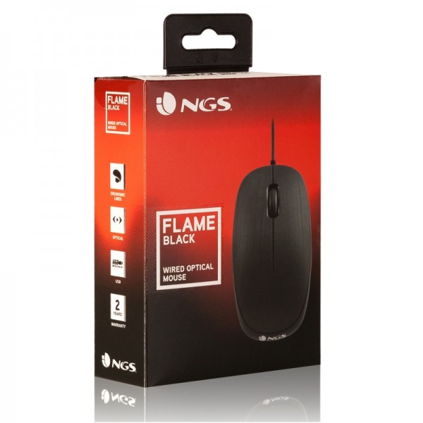 Ngs raton óptico flame 1000 dpi negro